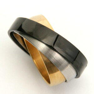 在庫限り!シンプルス テンレスリング 3連 / 指輪 リング 金 銀 黒 ブラック ゴールド シルバー ファッション オシャレ 9号 11号 15号 17号 19号 21号 23号 【ゆうパケット対応】