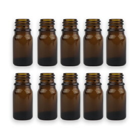 5ml 10本セット 遮光瓶 茶色 ドロッパー付 21mm×50mm Φ10.5mm / 遮光ビン ガラスボトル ガラス製 保存用 ブラウン アロマオイル エッセンシャルオイル 精油 蓋付 ガラス瓶 キャリアオイル フレグランスオイル 香水 手作り コスメ ハンドメイド【ゆうパケット対応】