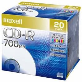 マクセル（maxell） データ用 CD-R 700MB 48倍速 プリンタブルホワイト 20枚パック