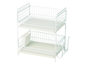 パール金属 スキット 珪藻土トレー水切りラック2段(ホワイト) HB−4987