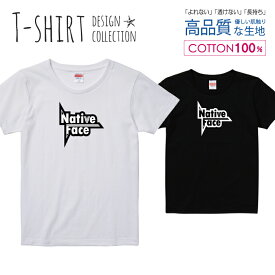 ネイティブ フェイス ロゴTシャツ 白黒 Tシャツ レディース ガールズ サイズ S M L 半袖 綿 100% よれない 透けない 長持ち プリントtシャツ コットン 人気 5.6オンス ハイクオリティー 白Tシャツ 黒Tシャツ ホワイト ブラック