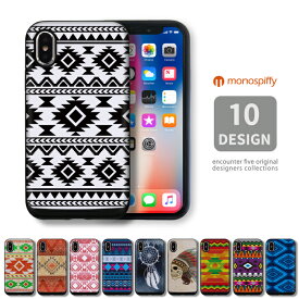 【 monospiffy 】 iPhoneケース iPhoneSE(第3世代) iPhone11ProMax XS Max XR 8plus 対応ハードケース 送料無料 icカード 収納 バンパー 保護 インスタ映え ネイティブ オルテガ柄 アジアン 西海岸スタイル アフリカン インディアン エスニック