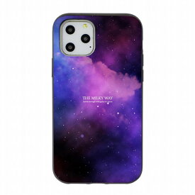 スマホケース iPhoneSE(第3世代) iPhone11ProMax XS Max XR 8plus対応 TPU 耐衝撃 プロテクタ ハードケース スライドケース ICカード 対応 宇宙柄 ギャラクシー ミルキーウェイ 星 パープル