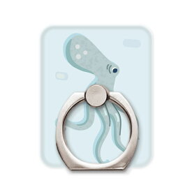 スマホリング スマホスタンド スマホアクセサリー ホールドリング タコ たこ 蛸 海の生き物 シンプル かわいい 水色 iPhone13 iPhone12 11 SE(第ニ世代) X/XS Max Xperia AQUOS Galaxy Google Android Apple スマートフォン用リング