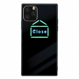 スクエア型 四角 耐衝撃 背面ガラス 強化ガラス iPhone14対応ケース TPU ハードケース iPhone13 ProMax mini iPhoneSE(第3世代) 12 11 Galaxy S9 ケースネオン ブラック パリピ 可愛い シンプル