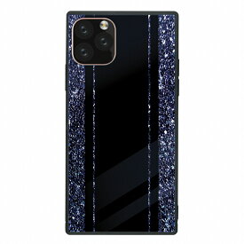 スクエア型 四角 耐衝撃 背面ガラス 強化ガラス iPhone14対応ケース TPU ハードケース iPhone13 ProMax mini iPhoneSE(第3世代) 12 11 Galaxy S9 ケースグリッター ブラック シンプル キラキラ 大人可愛い