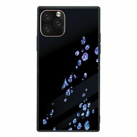 スクエア型 四角 耐衝撃 背面ガラス 強化ガラス iPhone14対応ケース TPU ハードケース iPhone13 ProMax mini iPhoneSE(第3世代) 12 11 Galaxy S9 ケースグリッター ブラック ジュエリー キラキラ 大人可愛い