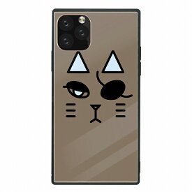 スクエア型 四角 耐衝撃 背面ガラス 強化ガラス iPhone14対応ケース TPU ハードケース iPhone13 ProMax mini iPhoneSE(第3世代) 12 11 Galaxy S9 ケース猫 キャット イラスト 可愛い ポップ