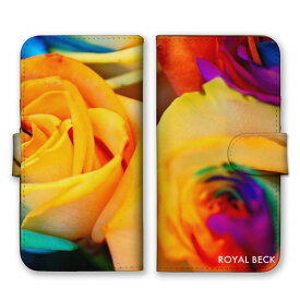 全機種対応 手帳型スマホケース iPhone14 13 Pro Max対応 お花 花柄 フラワー 薔薇 バラ ローズ 綺麗 キレイ おしゃれ 上品 エレガント カラフル イエロー カード収納 スマートフォンケース Xperia AQUOS arrows Galaxy Google HUAWEI Rakuten Hand OPPO