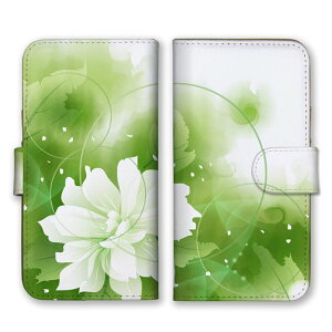 全機種対応 手帳型スマホケース iPhone14 13 Pro Max対応 お花 花柄 フラワー 牡丹 ボタン イラスト 上品 繊細 大人可愛い かわいい おしゃれ グリーン ホワイト 緑色 白色 スマートフォンケース Xp