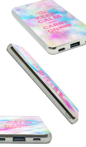 大容量両面ガラスバッテリー水彩モバイルバッテリー光沢シンプル大人可愛い流行トレンドパステルカラーピンクオレンジネイビーブルーグリーンパープルClASSYsophisticatedglassギフトプレゼント