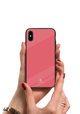 2019新作スマホケーススリムガラス耐衝撃強化ガラスiPhoneケースTPUハードケース光沢カラー赤緑黄色青紫ベージュブラックホワイトモノクロiphone8ケースiPhonexケースiPhone7iPhone6s流行トレンドGLACIAS