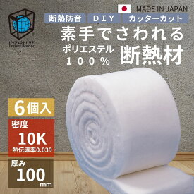 【素手でさわれる断熱材】 リフォーム DIY キャンピングカー ハイエース 保温 防音 古民家 改修 断熱材 キャンプ リノベーション 住宅 ポリエステル 化学物質過敏症 シックハウス対策 パーフェクトバリア10K 厚50～100mm×幅430mm×長14500～7250mm 6個入