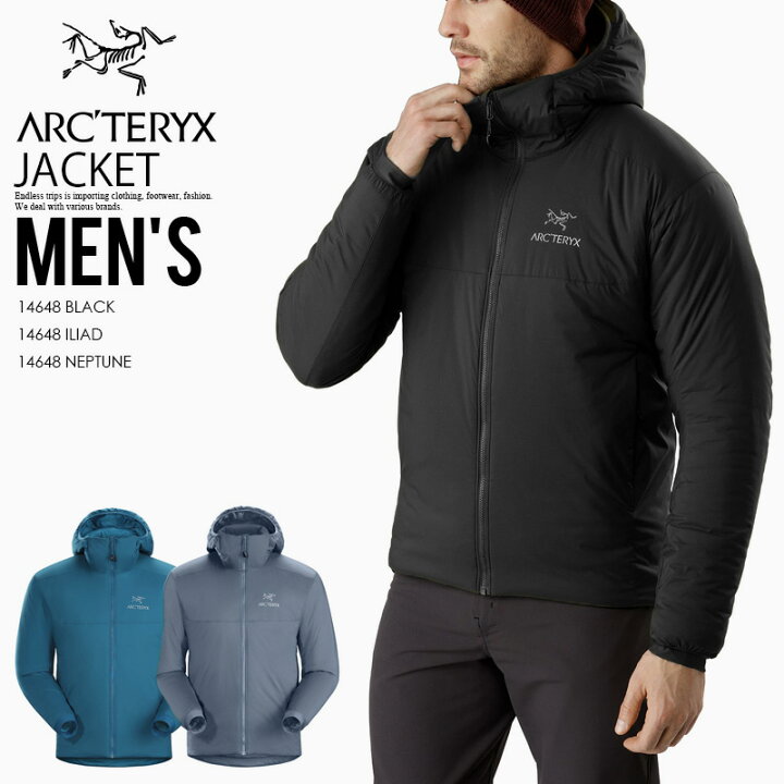 楽天市場 希少 大人気 メンズ ジャケット Arc Teryx アークテリクス Atom Ar Hoody Men S アトム Ar フーディー 登山 アウトドア レインウエア Black Iliad Neptune ブラック イリアス ネプテューヌ アスレジャー スポーツミックス Dpd Endless Trip