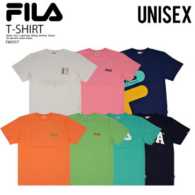 【大人気！希少！】FILA (フィラ) FILA TEE (Tシャツ) 半袖 カットソー ユニセックス メンズ レディース Tシャツ FM9357 WHITE(02)/PINK(19)/NAVY(20)/ORANGE(22)/GREEN(25)/TURQUOISE(29)/DARK NAVY(82) dpd-4