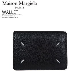 【希少! 大人気!】Maison Margiela (メゾン マルジェラ) COMPACT TRI FOLD WITH SNAP (コンパクト トリフォールド ウィズ スナップ ) 3つ折り財布 ミニウォレット 本革 イタリア製 ユニセックス メンズ 黒 BLACK (ブラック) SA3UI0012 P4806 T8013