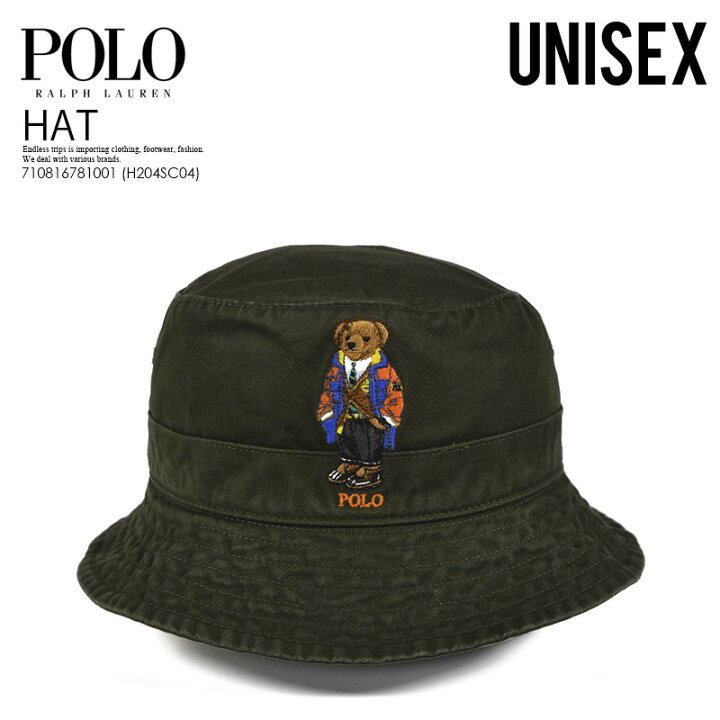 楽天市場】【希少!!大人気！ユニセックス キャップ】Polo Ralph Lauren（ポロ ラルフローレン）Polo Bear Bucket Hat  (ポロ ベア バケット ハット) ユニセックス メンズ レディース 帽子 ハット Company Olive (オリーブ) 710816781001  (H204SC04) : ENDLESS TRIP 楽天市場店
