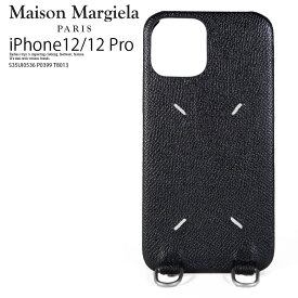 【希少! 大人気!】Maison Margiela (メゾン マルジェラ) iPhone CASE (アイフォンケース) ショルダー iPhone12 iPhone12 Pro ケース 本革 スマホケース イタリア製 レディース 黒 BLACK (ブラック) S35UI0536 P0399 T8013 dpd-2