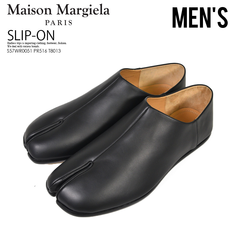【希少! 大人気!】Maison Margiela (メゾン マルジェラ) MENS SLIP-ON TABI SHOES (メンズ スリッポン タビ  シューズ) 足袋 メンズ シューズ 靴 本革 イタリア製 黒 BLACK (ブラック) S57WR0051 PR516 T8013 dpd | 