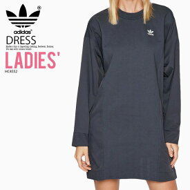 【希少! 日本未入荷 モデル!】adidas (アディダス) DRESS (ドレス) ワンピ ロゴ ビッグロゴ 長袖 薄手 スウェットワンピース スウェットドレス ワンピース ミニワンピ ミニ丈 レディース タウンユース 普段使い カジュアル SHADOW NAVY (シャドウ ネイビー) HC4552 dpd