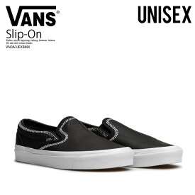 VANS/White Mountaineering ヴァンズ/ホワイトマウンテニアリング Classic Slip-On 98 DX (クラシック スリッポン 98 デラックス) ユニセックス メンズ レディース ローカット スニーカー タウンユース 普段使い レザー BLACK/TRUE WHITE ブラック/ホワイト VN0A3JEXBM dpd