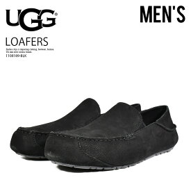 UGG (アグ) M UPSHAW TS (メンズ アップショー TS) メンズ スリッポン モカシン ローファー シューズ フットウェア 靴 くつ 定番 シンプル スタイル スエード シープスキン ラバーソール タウンユース 普段使い デイリーユース カジュアル BLACK (ブラック) 1108189-BLK