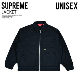 Supreme (シュプリーム) MOLESKIN WORK JACKET (モールスキン ワーク ジャケット) ユニセックス(メンズ モデル) ショート ジャケット タウンユース 普段使い カジュアル ストリート ヒップホップ スケーター アウトドア スポーツ 23AW 23FW BLACK (ブラック) FW23J93 BLACK