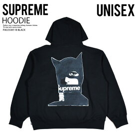 Supreme (シュプリーム) CATWOMAN HOODED SWEATSHIRT (キャットウーマン フーディッド スウェットシャツ) ユニセックス メンズ 裏起毛 パーカー フーディー スエットシャツ ロゴ 西山 徹 普段使い カジュアル ストリート ヒップホップ 23AW 23FW ブラック FW23SW118 BLACK