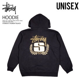 STUSSY ステューシー パーカー S WREATH HOOD Sリース フード フーディー ユニセックス メンズ レディース プルオーバー ロゴ カジュアル ストリート コットン 裏起毛 トップス ピグメント ブラック 黒 ST0M0357 PIGMENT BLACK ENDLESSTRIP エンドレストリップ