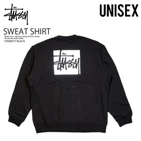 STUSSY ステューシー スウェット SQUARE LCB CREW スクエア LCB クルー ユニセックス メンズ レディース プルオーバー ロゴ カジュアル ストリート コットン 裏起毛 トップス BLACK (ブラック) ST0M0377 BLACK ENDLESSTRIP エンドレストリップ dpd