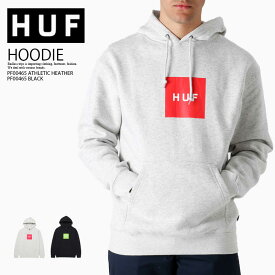 【希少!!大人気! ユニセックス】 HUF (ハフ) MEN'S ESSENTIALS BOX LOGO HOODIE (メンズ エッセンシャルズ ボックスロゴ フーディー) パーカー トップス 長袖 裏起毛 ロゴ PF00465 ATHLETIC HEATHER (へザー) グレー PF00465 BLACK (ブラック) エンドレストリップ dpd