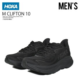 HOKA (ホカ オネオネ) M CLIFTON 10 (メンズ クリフトン 10) ローカット スニーカー ロード ランニング シューズ トレンド 軽量 スポーツ アウトドア キャンプ カジュアル ストリート タウンユース 普段使い 黒 BLACK/BLACK (ブラック) 1162030 BBLC 1162030-BBLC R0097