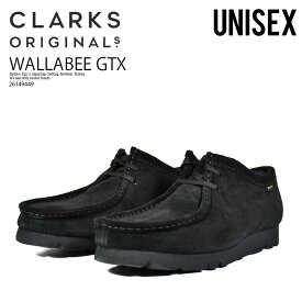 Clarks (クラークス) WALLABEE GTX (MENS) (ワラビー ゴアテックス) ユニセックス サイズ (メンズモデル) シューズ モカシン スタイル スウェード ゴム底 靴 くつ タウンユース デイリーユース 普段使い カジュアル 黒 BLACK SUEDE (ブラック スエード) 26149449