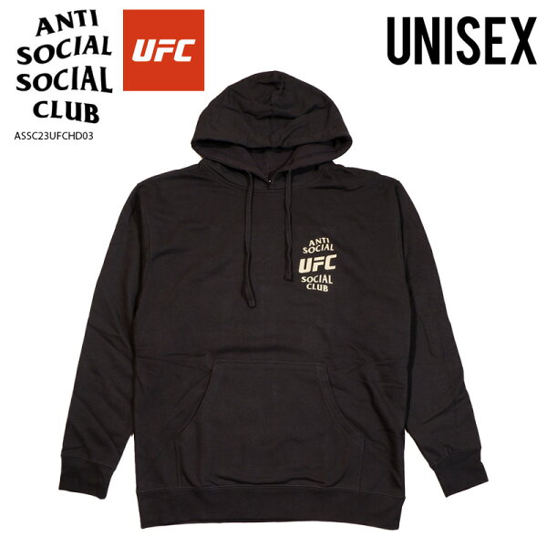 ANTI SOCIAL SOCIAL CLUB/UFC (アンチ ソーシャル ソーシャル クラブ/UFC) ASSC X UFC SELF-TITLED HOODIE セルフタイトル フーディー ユニセックス メンズ パーカー フーディー プルオーバー MMA 総合格闘技 カジュアル ストリート BLACK ブラック ASSC23UFCHD03 dpd-2