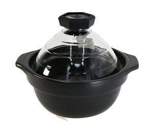 【国内正規品】【500円クーポン発行中】HARIO ハリオ フタがガラスのご飯釜 ごはん釜 3合炊き ガス火電気コンロ 対応 耐熱ガラス 土鍋 炊飯 GNR-200-B-W【年中無休最強翌日配達】【個数制限無・