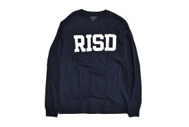 【海外限定】US規格 CHAMPION RISD L/S TEE T-SHIRT NAVY チャンピオン 長袖Tシャツ ロンT カットソー レディース メンズ サイズ M L XL ネイビー