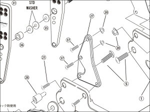 �y���[�X��p�z 37.BUTTON BOLT M6×25[�o�b�N�X�e�b�v�L�b�g(EF650K26J1)�F��C���i] �o�C�N