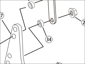 【レース専用】 34.COLLAR, STAY OIL CUP [バックステップキット(EH650K64R1)：補修部品] バイク