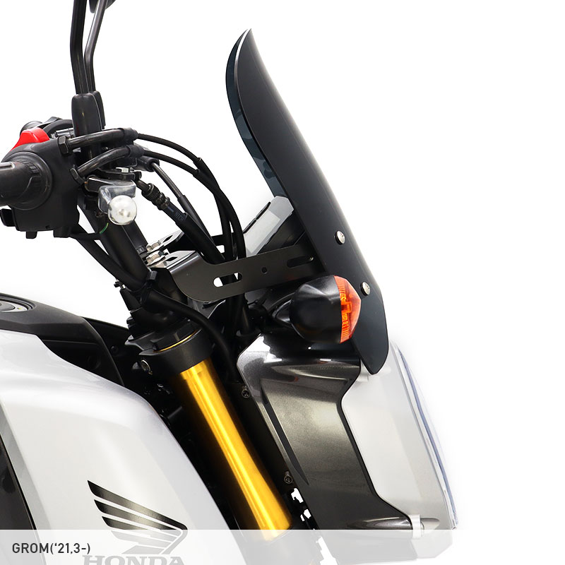 メーカー公式ショップGROM グロム JC92 メーターバイザーロングセット(スモーク)＋取り付けキット バイク バイク用品