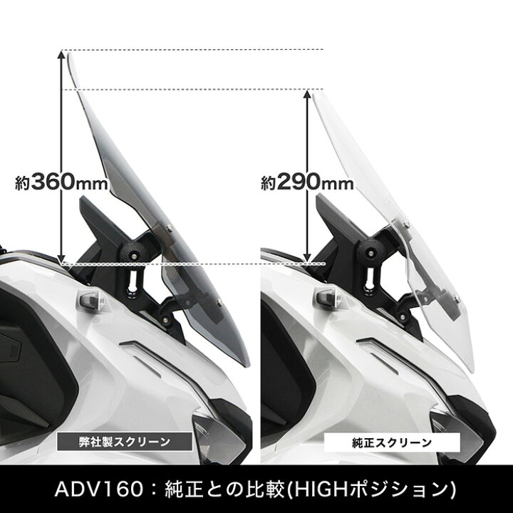 楽天市場】ADV150 KF38 ADV160 KF54 ロングウインド スクリーン バイク 