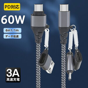 iPhone15 Type-C USB 6in1 P[u USBP[u 60W 3A }`P[u f[^` [d Micro @\