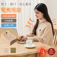 在庫一掃！ 電気毛布 USB給電 ヒーターブランケット 肩掛け 着る毛布 ひざ掛け 大判サイズ 3段階温度調節…