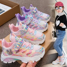 スニーカー 子供靴 かわいいスニーカー 女の子 軽量 通気性 柔軟 滑り止め 通学靴 カジュアルシューズ 16.0cm-23.0cm