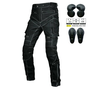 バイクパンツ メンズ ライダースパンツ プロテクター ライディングパンツ バイクズボン レーシングパンツ オートバイパンツ 耐磨 撥水 四季 ブラック