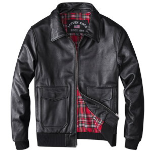 本革 革ジャン メンズ ライダースジャケット 牛革 フライトジャケット レザーコート 皮ジャン アウター シンプル 防風 春秋冬