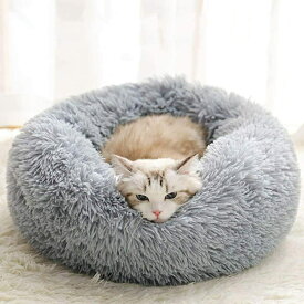 猫 べッド 犬 ベッド 冬 中綿増量 丸型 ペットベッド ふわふわ もこもこ 保温防寒 寒さ対策 猫グッズ 犬グッズ 通年適用 ドーナツ 犬 猫 クッション 洗える 耐噛み 滑り止め ペットクッション ペットソファ かわいい あたたかい 猫 犬 小動物用 ペット用品