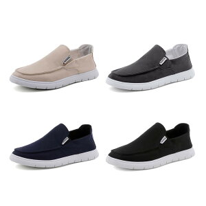 スリッポン メンズ スニーカー ローファー デッキシューズ シンプル キャンバス カジュアル ?量 着やすい スリップオン 4color 24.5cm-27.0cm