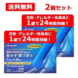 【第2類医薬品】ロラタジン エナジー鼻炎薬 20錠×2　合計40錠　40日分 1日1回 眠くなりにくい ※セルフメディケーション税制対象商品 花粉症対策 花粉対策 アレルギー専用鼻炎薬 薬 花粉症 花粉 花粉症薬 ハウスダスト メール便 送料無料 2個セット