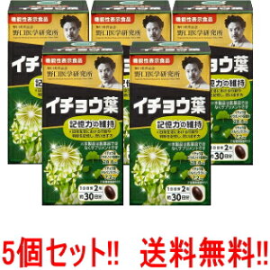 【送料無料!!】【5個セット!!】 野口医学研究所 イチョウ葉(510mg×60粒)約30日分×5個セット機能性表示食品(H220)