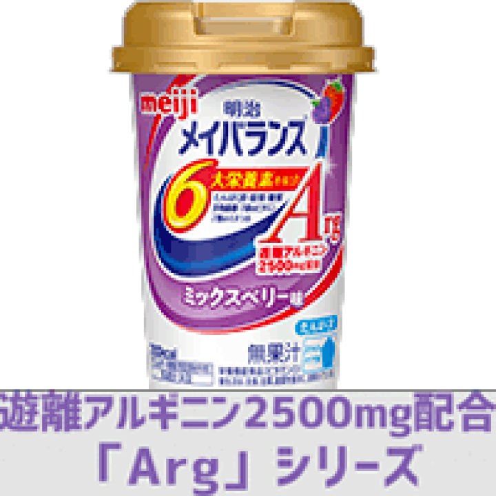 楽天市場】送料無料! 栄養調整食品メイバランスArgMini(ミニ)カップミックスベリー味(125ml)×12本セット!【明治meiji】 : エナジードラッグ 楽天市場】送料無料! 栄養調整食品メイバランスArgMini(ミニ)カップミックスベリー味(125ml)×12本セット!【明治meiji】 : エナジードラッグ